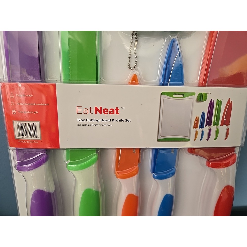 EatNeat 12-Piece Colorful Kitchen Knife Set - 5 Colored Stainless Steel Knive - Picture 2 of 7